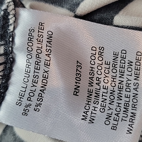 Donna Morgan Black and White Long Sleeve Dress - Picture 7 of 8